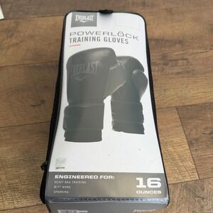 Everlast Powerlock Training Boxing Gloves Black 16oz